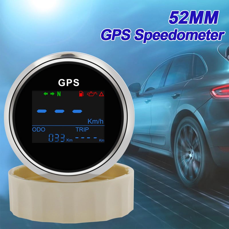 Geloo عداد سرعة GPS رقمي 52 مم 2" - عداد سرعة ومقياس مسافة مقاوم للماء مع هوائي GPS - قابل للتعديل للبحرية، السيارة، الشاحنة، القارب - حماية ضد الضباب 9-32 فولت - Image 4